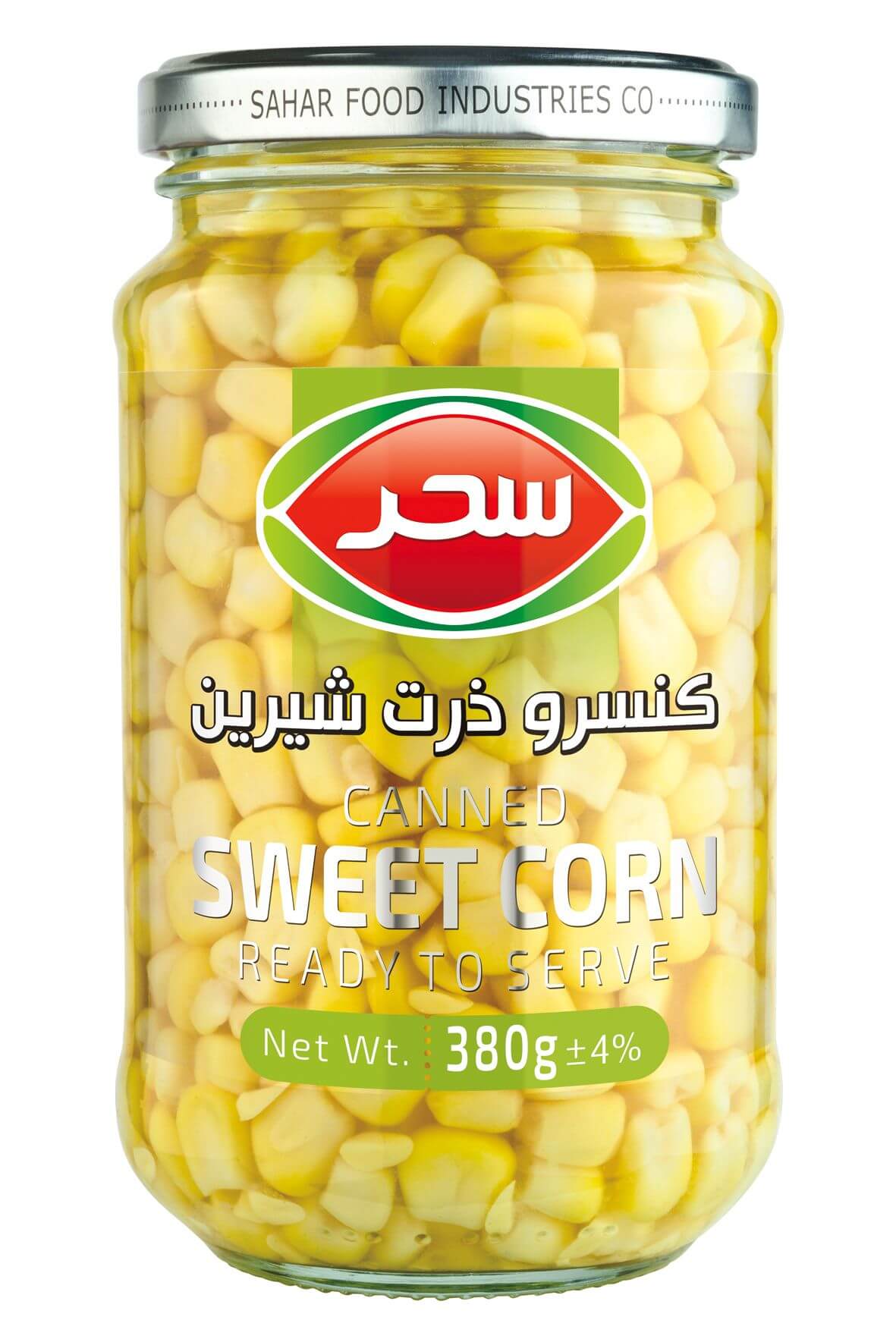 کنسرو ذرت شیرین شیشه وزن خالص 380 گرم