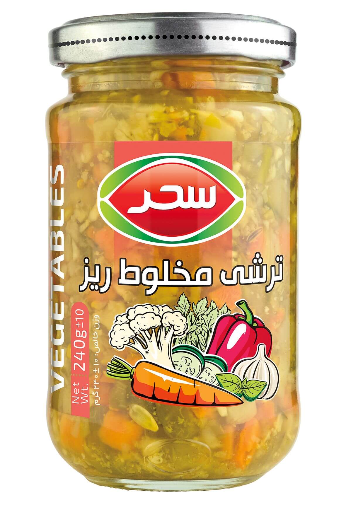 ترشی مخلوط ریز سحر شیشه وزن خالص 240 گرم
