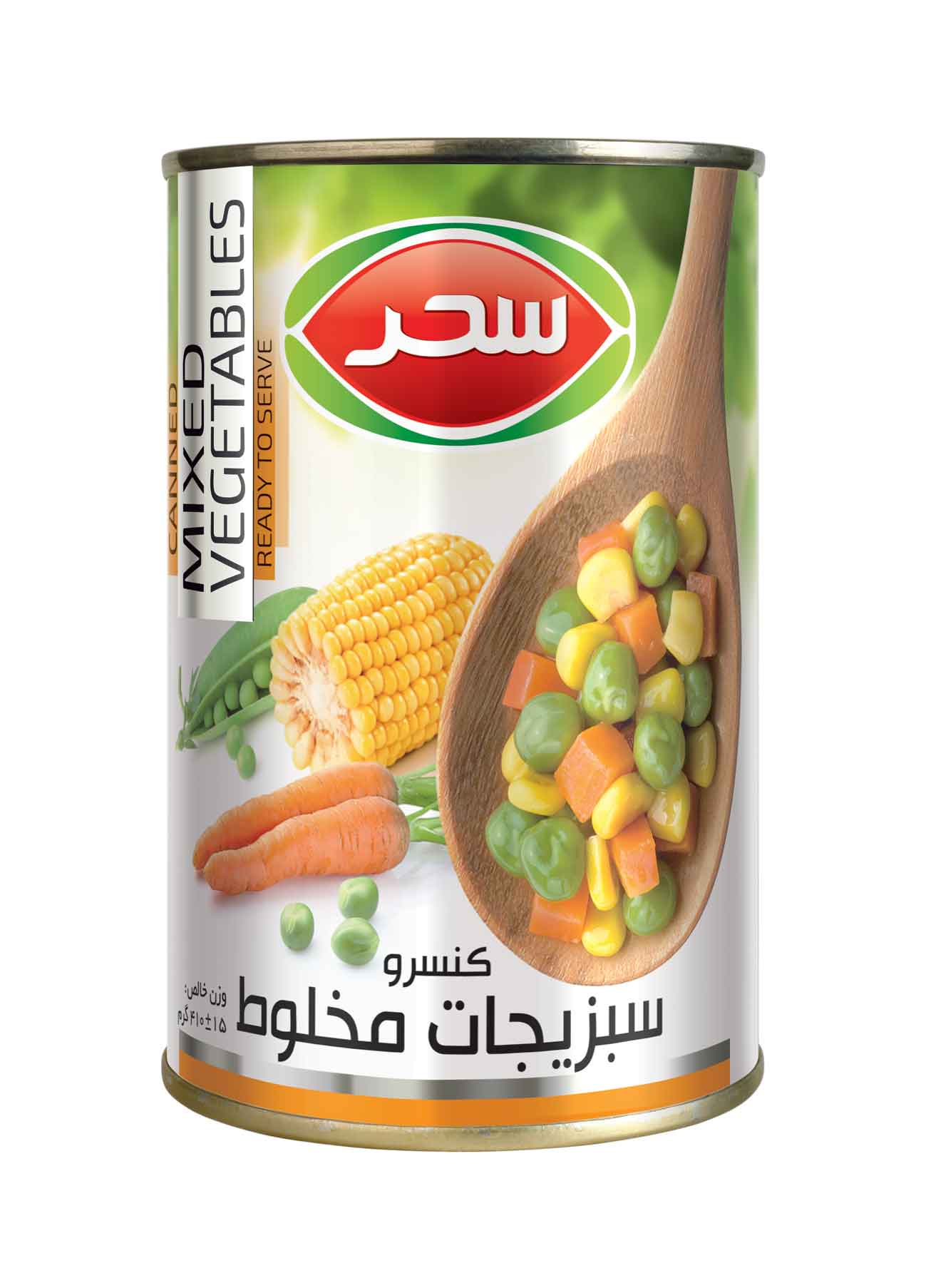 کنسرو سبزیجات مخلوط سحر قوطی وزن خالص 410 گرم 