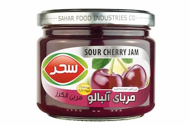 مربای آلبالو سحر شیشه وزن خالص 390 گرم