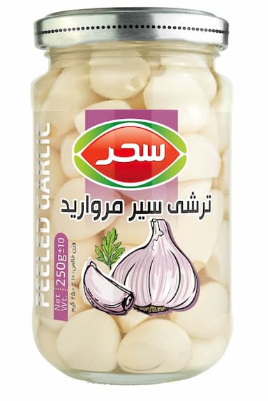 ترشی سیر مروارید شیشه وزن خالص 250 گرم