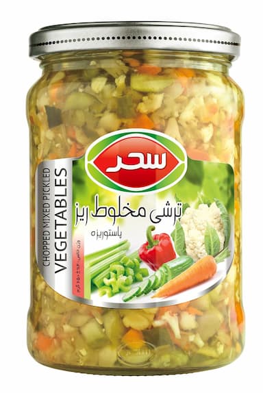 ترشی مخلوط ریز سحر شیشه وزن خالص 650 گرم