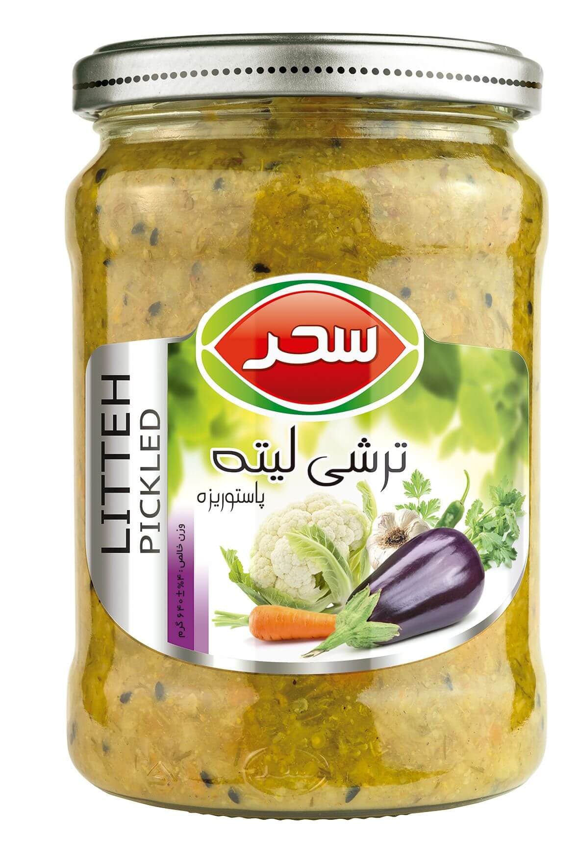  ترشی لیته سحر شیشه وزن خالص 640 گرم