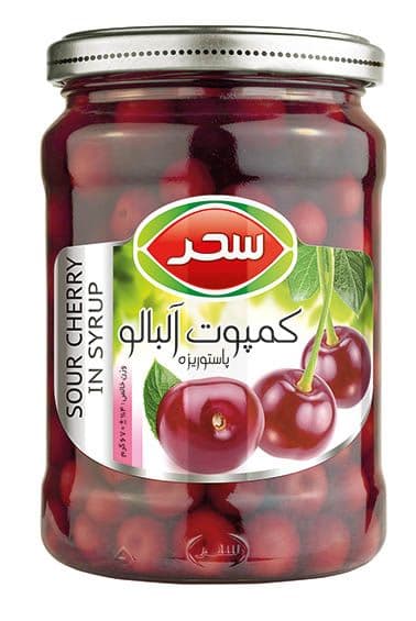 کمپوت آلبالو شیشه وزن خالص 670 گرم
