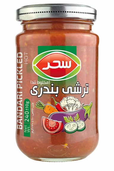 ترشی بندری تند سحر شیشه وزن خالص 240 گرم