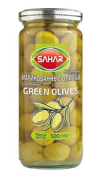 Крупные МАРИНОВАННЫЕ ОЛИВКИ (с косточкой) 500 г