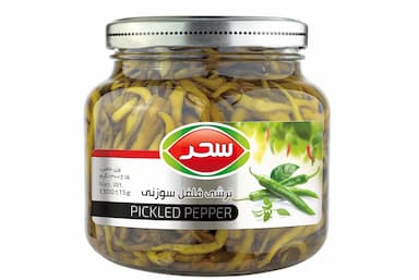 ترشی فلفل سوزنی شیشه وزن خالص 1300 گرم
