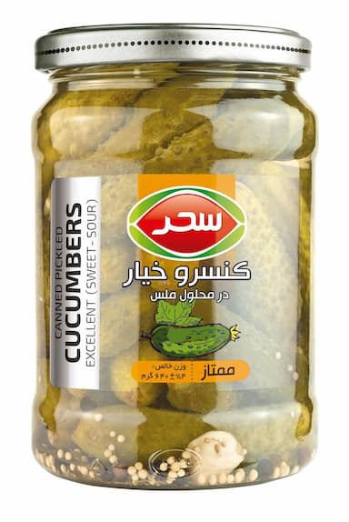 خیار در محلول ملس سحر وزن خالص 640 گرم
