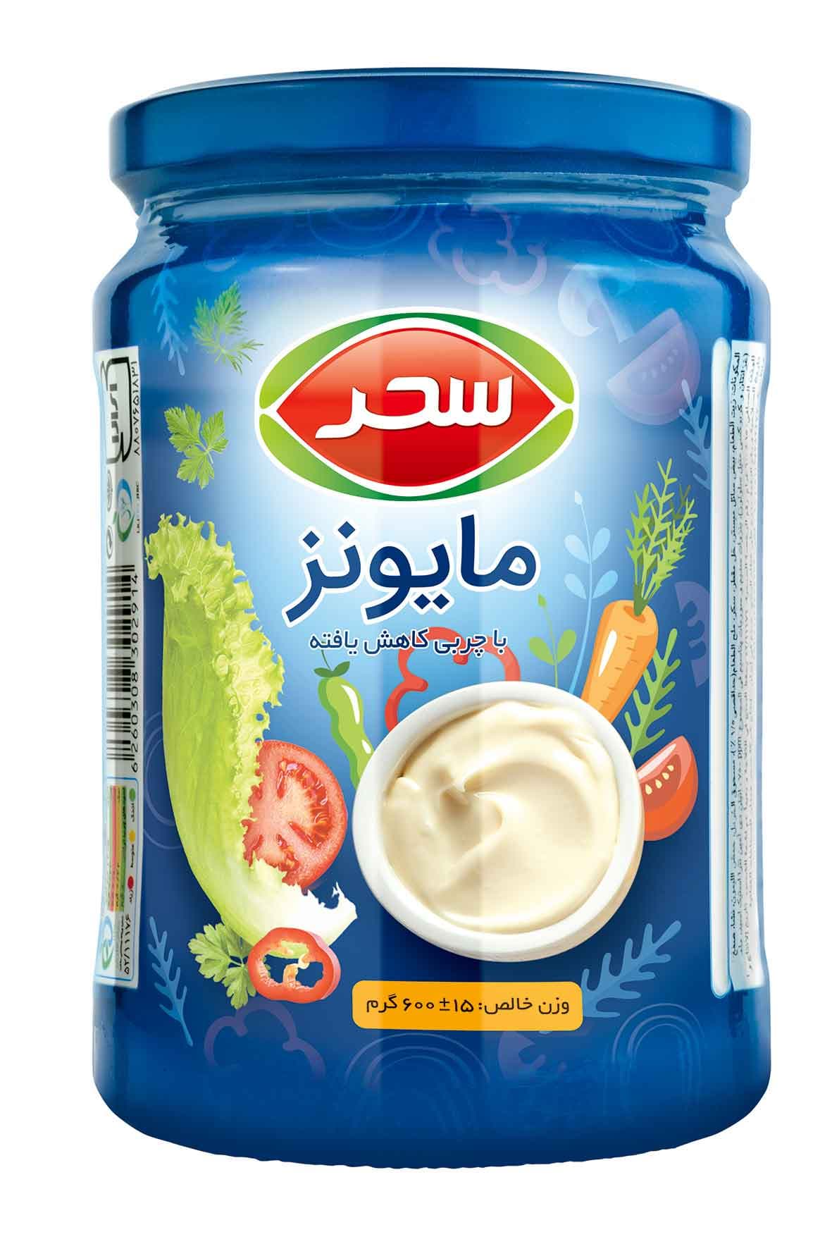 سس مایونز با چربی کاهش یافته شیشه وزن خالص 600 گرم