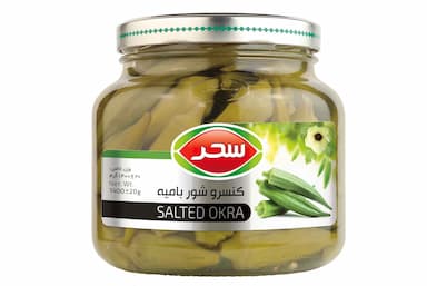 شور بامیه  شیشه وزن خالص 1400 گرم