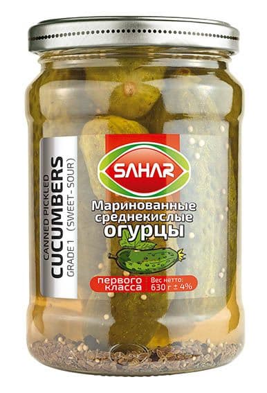 МАРИНОВАННЫЕ СРЕДНЕКИСЛЫЕ ОГУРЦЫ 630 г