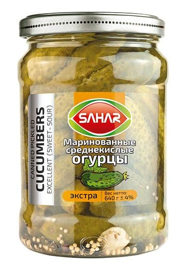 МАРИНОВЫЕ ОГУРЦЫ СРЕДНЕКИСЛЫЕ 640 г