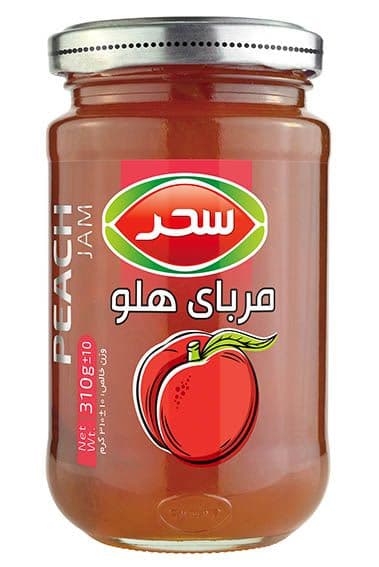 مربای هلو شیشه وزن خالص 310 گرم