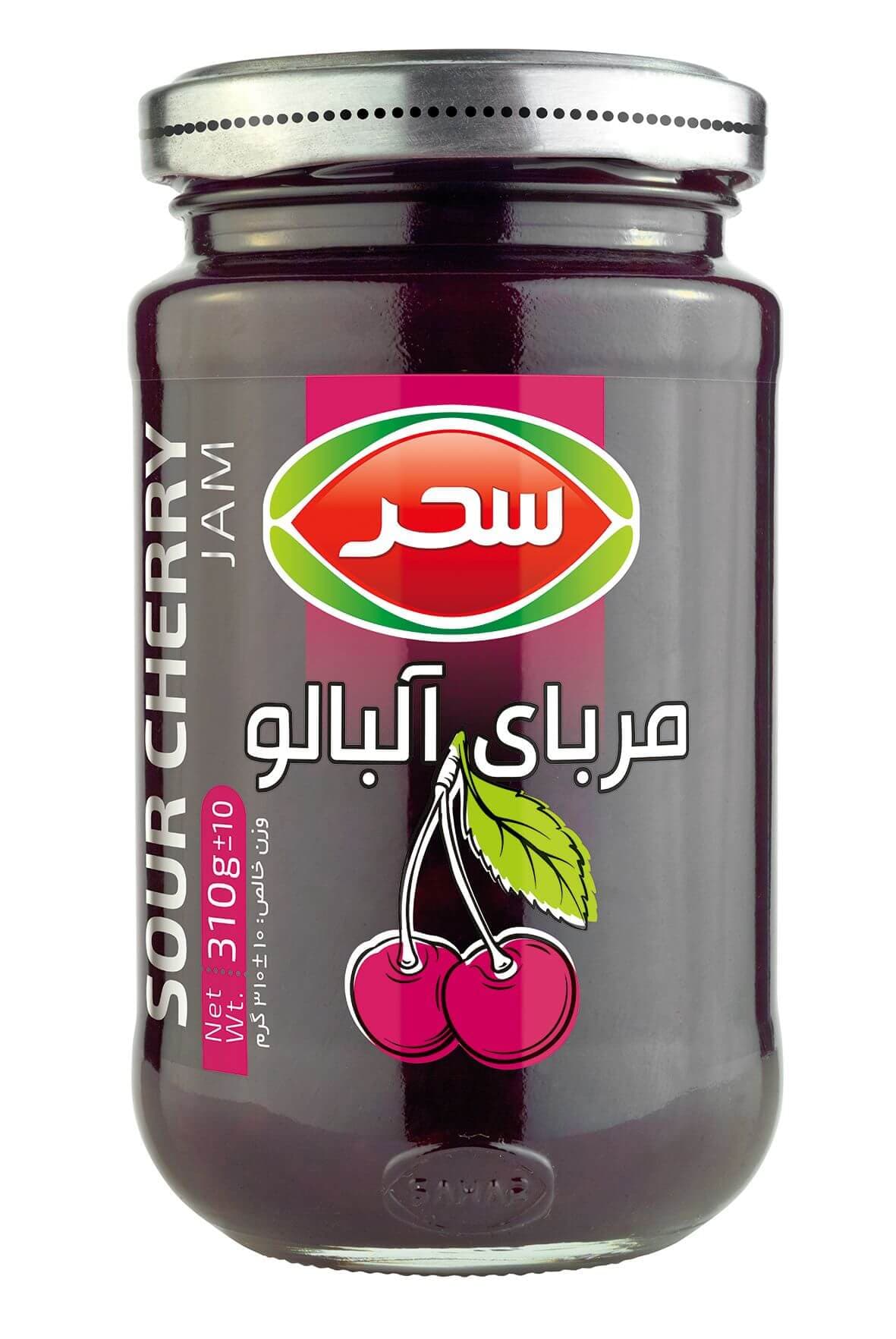 مربای آلبالو سحر شیشه وزن خالص 310 گرم