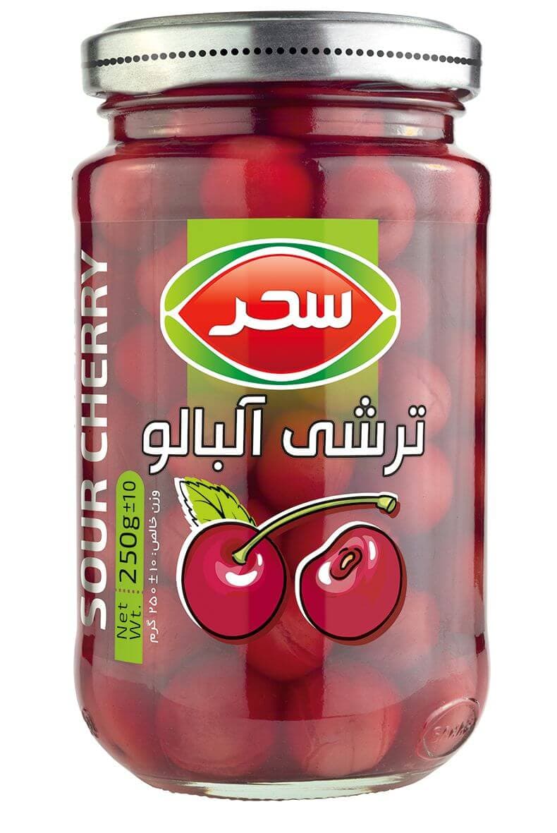 ترشی آلبالو  شیشه وزن خالص 250 گرم