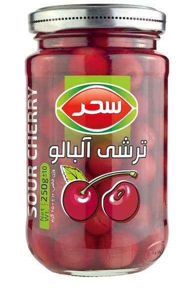ترشی آلبالو  شیشه وزن خالص 250 گرم