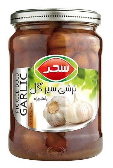 ترشی سیر گل  شیشه وزن خالص 650 گرم