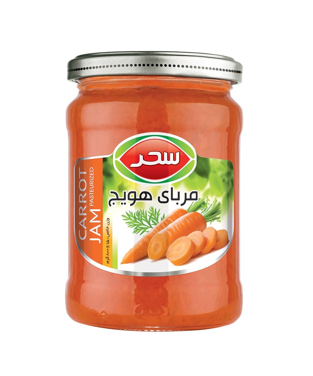 مربای هویج شیشه وزن خالص 800 گرم