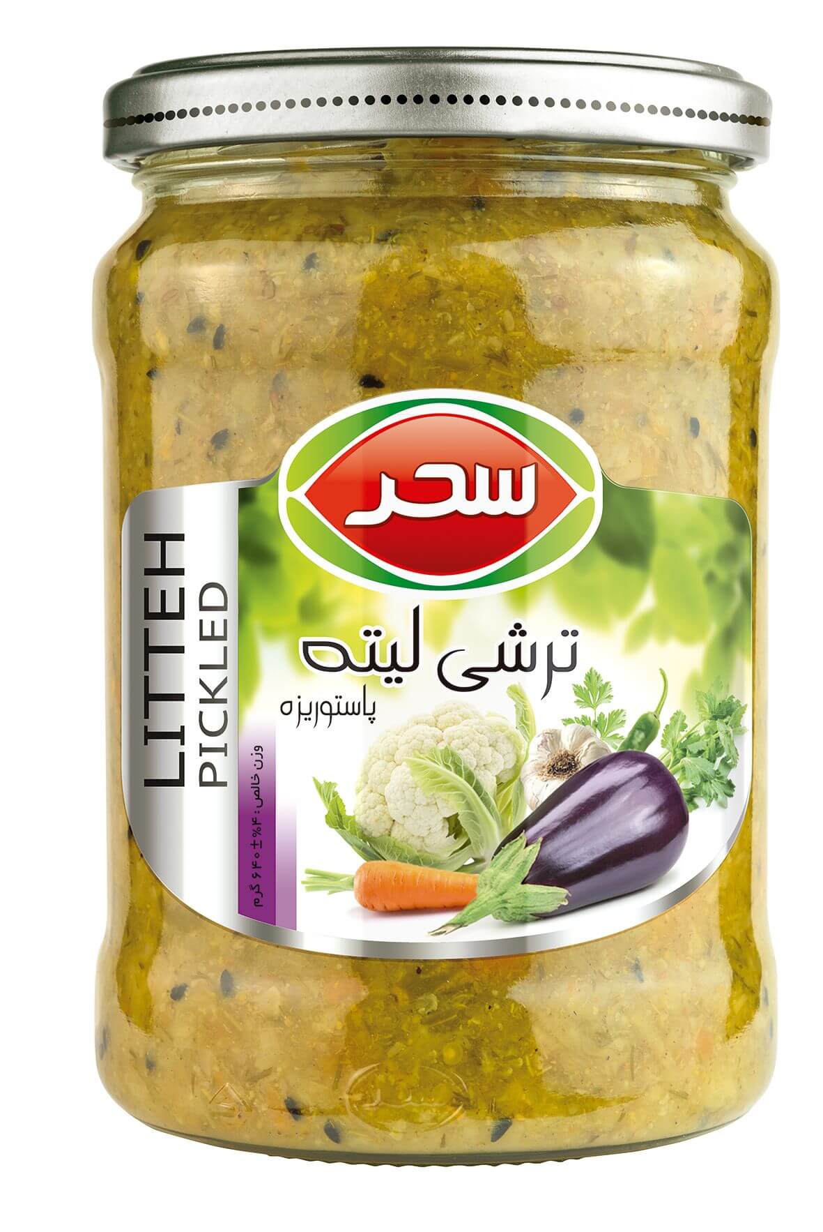 ترشی لیته سحر شیشه وزن خالص 640 گرم