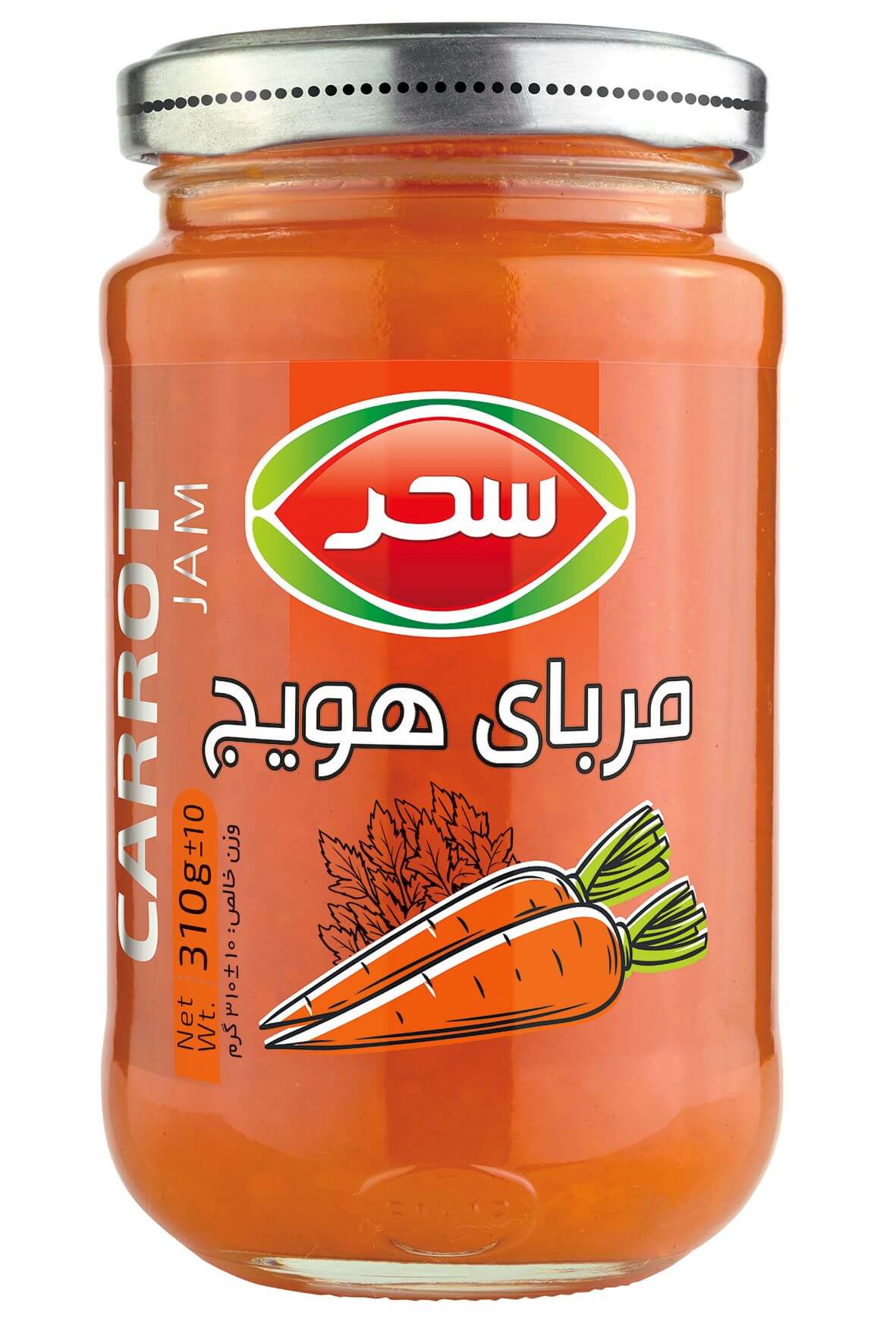 مربای هویج شیشه وزن خالص 310 گرم