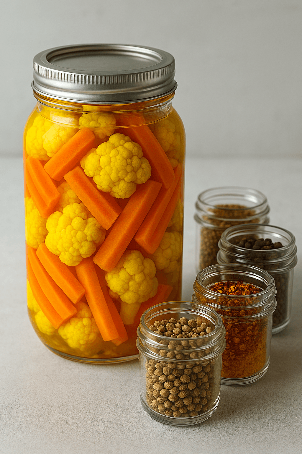 ادویه های ترشی گل کلم و هویج