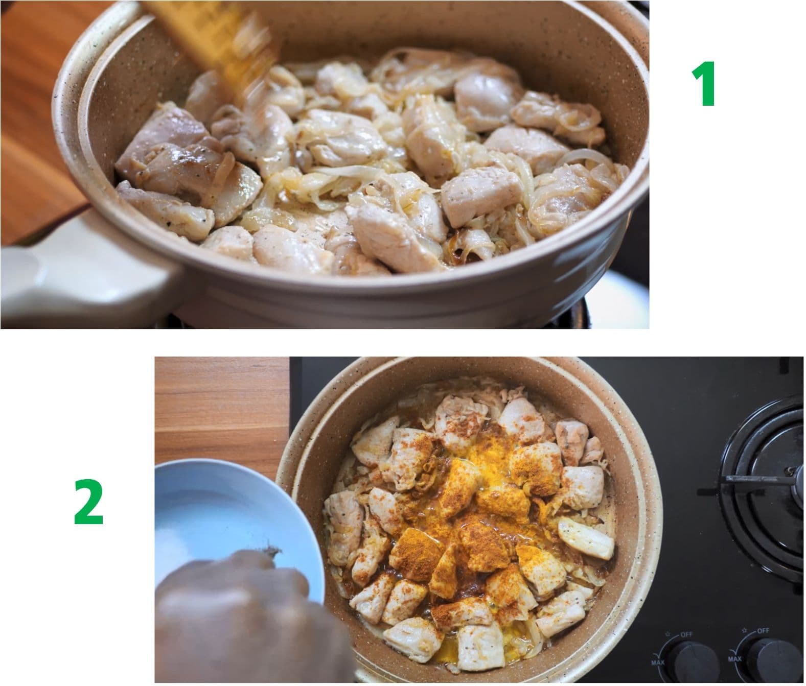 سرخ کردن مرغ به همراه پیاز