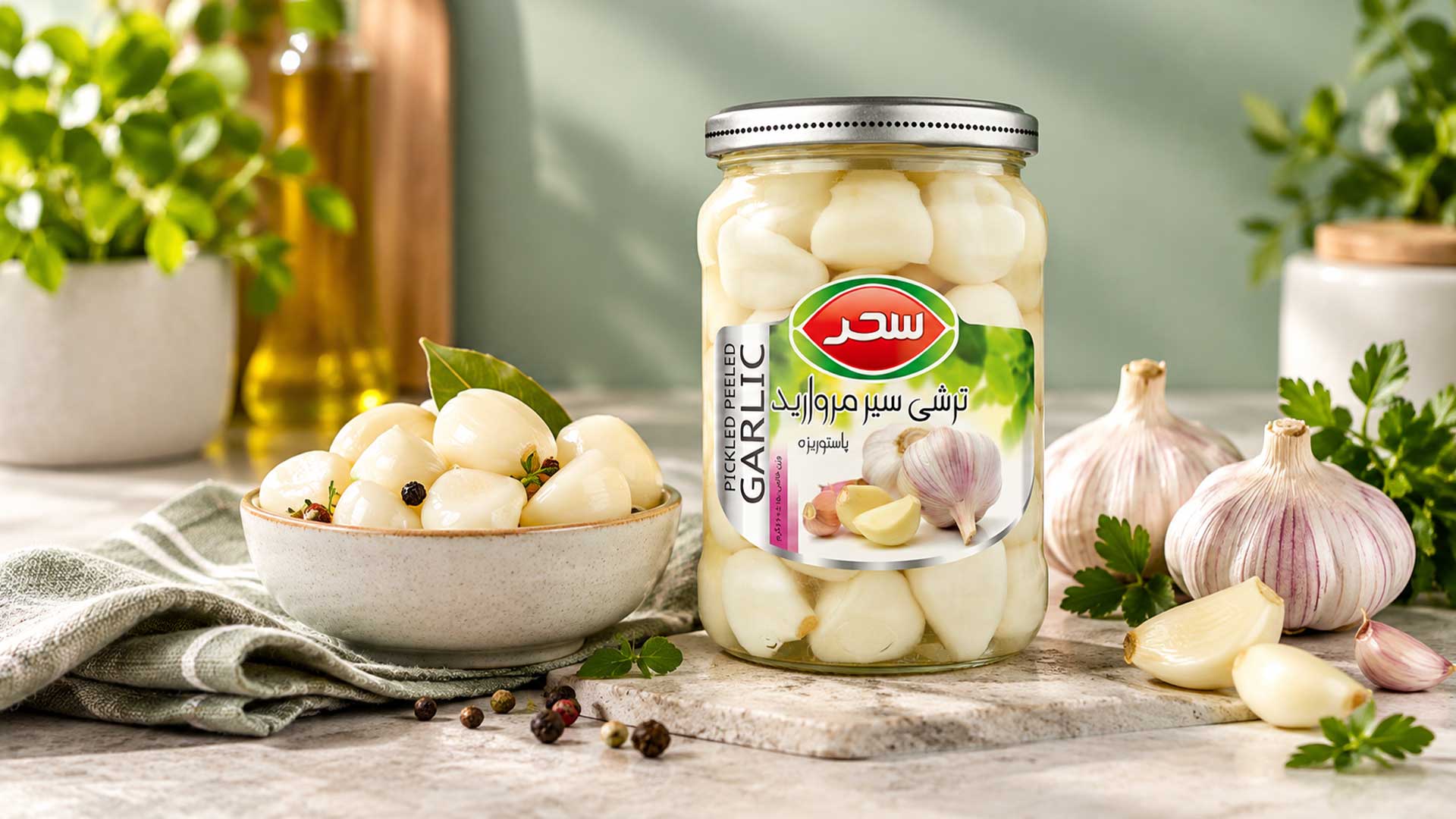 طرز تهیه ترشی سیر مرواریدی فوری با سیر تازه
