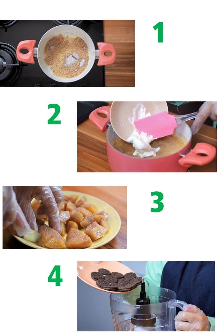 مراحل تهیه دسر هلو