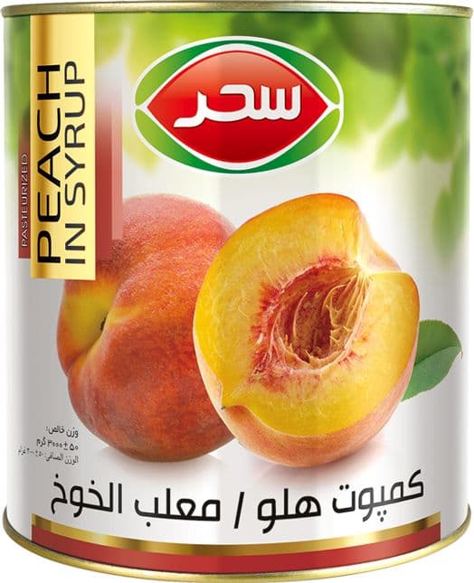 کمپوت هلو قوطی وزن خالص 3000 گرم