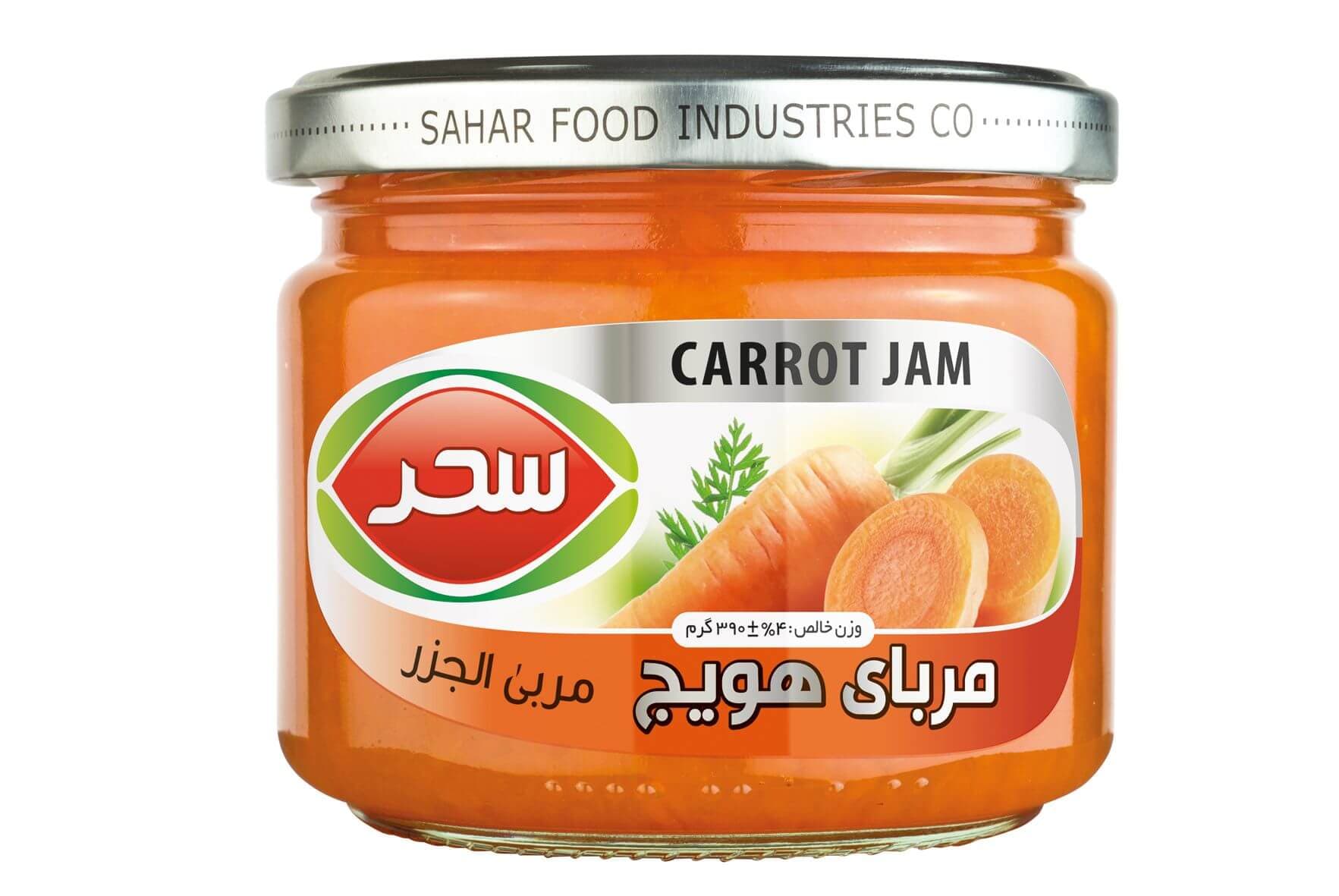 مربای هویج شیشه وزن خالص 390 گرم