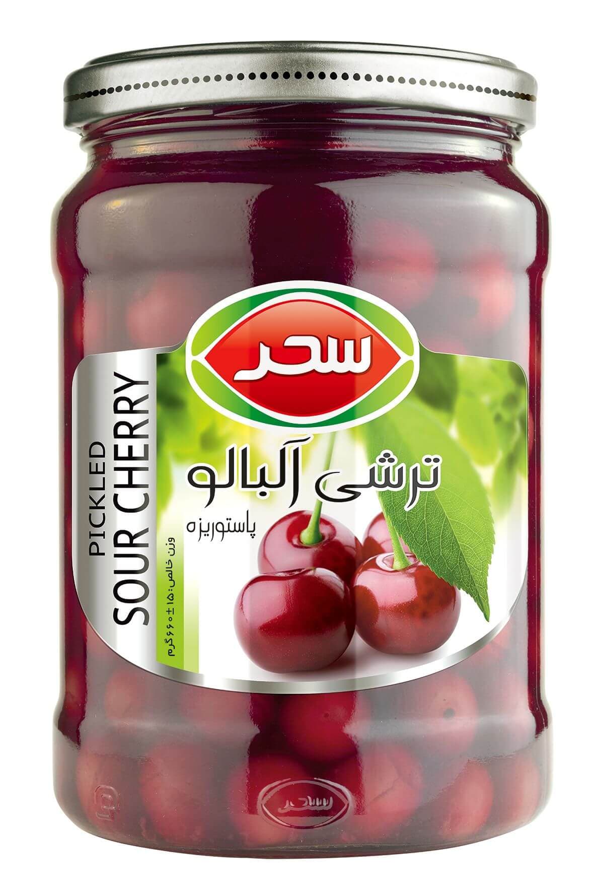 ترشی آلبالو شیشه وزن خالص 660 گرم