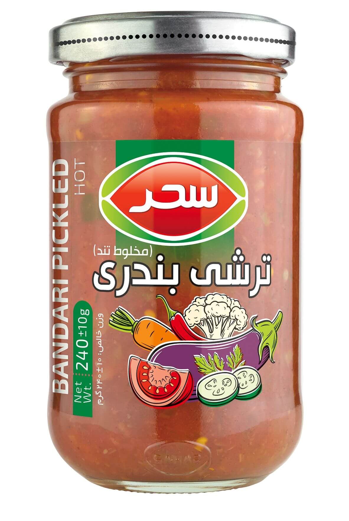 ترشی بندری تند سحر شیشه وزن خالص 240 گرم