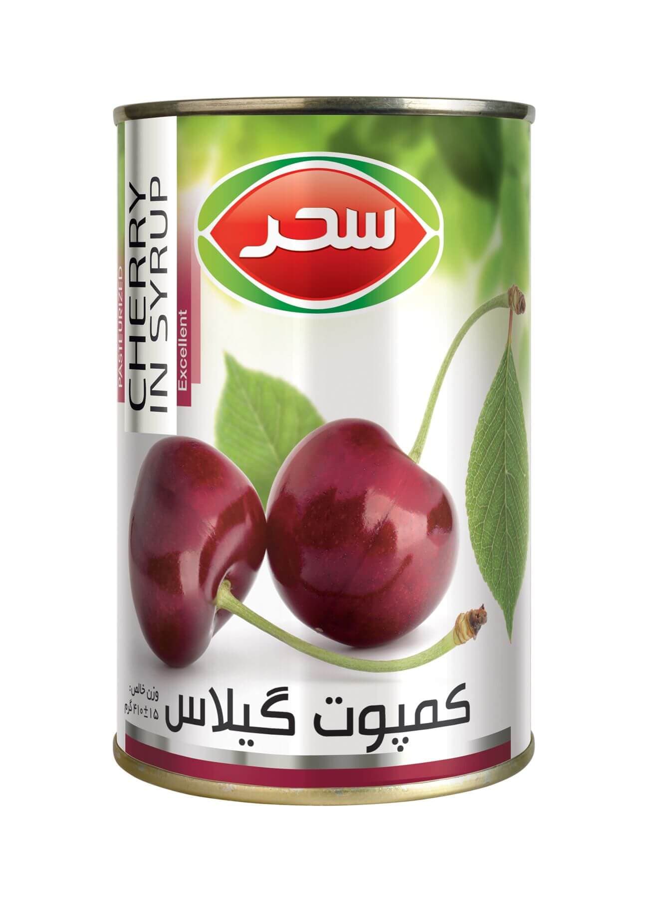 کمپوت گیلاس قوطی سحر وزن خالص 420 گرم