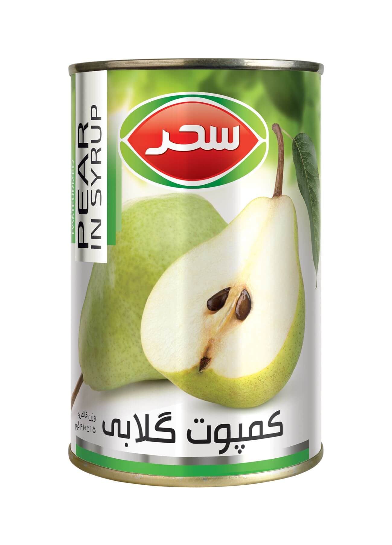 کمپوت گلابی قوطی وزن خالص 430 گرم