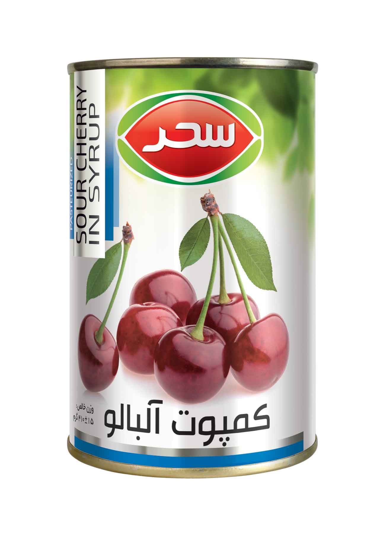 کمپوت آلبالو قوطی وزن خالص 410 گرم