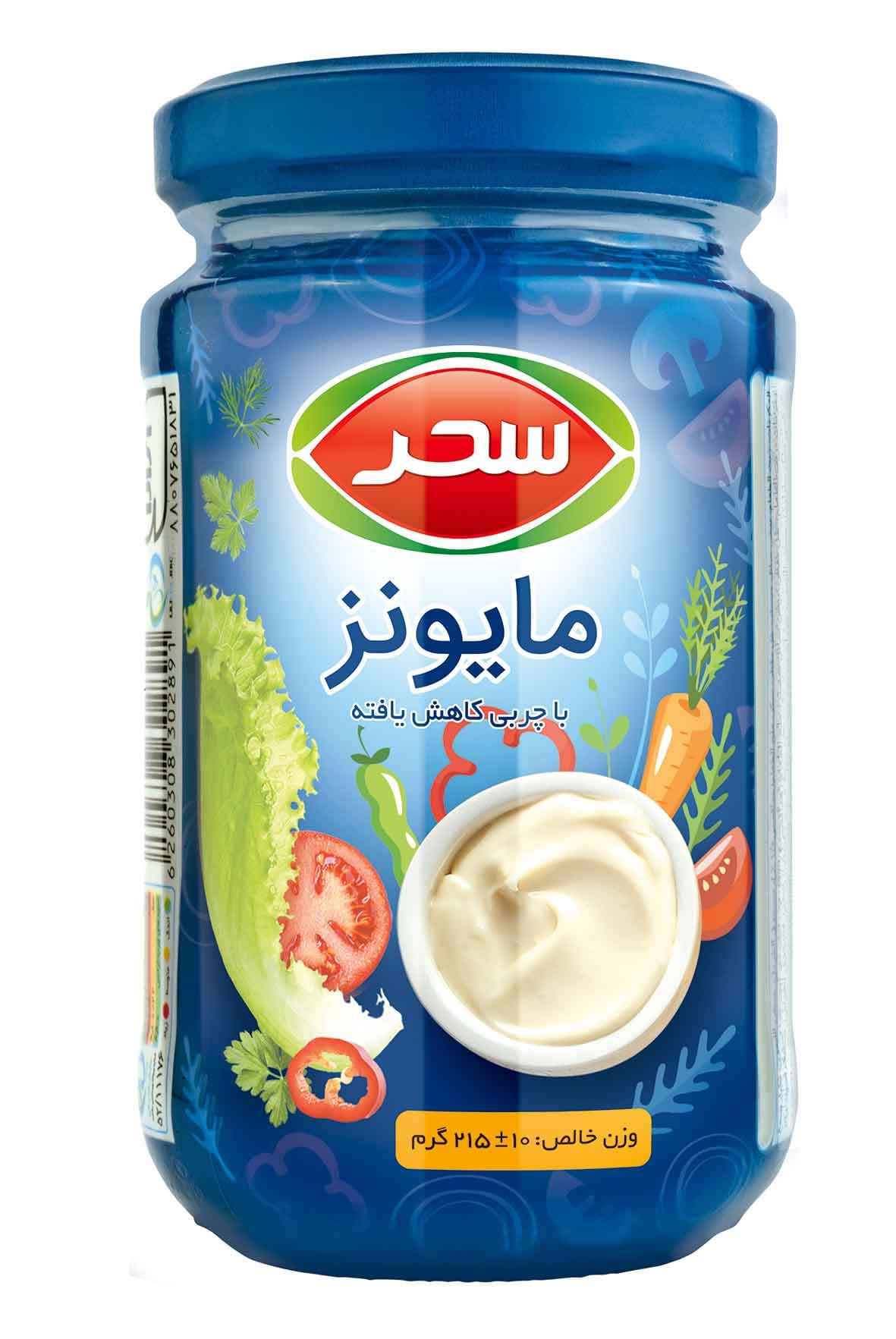 سس مایونز با چربی کاهش یافته شیشه وزن خالص 215 گرم