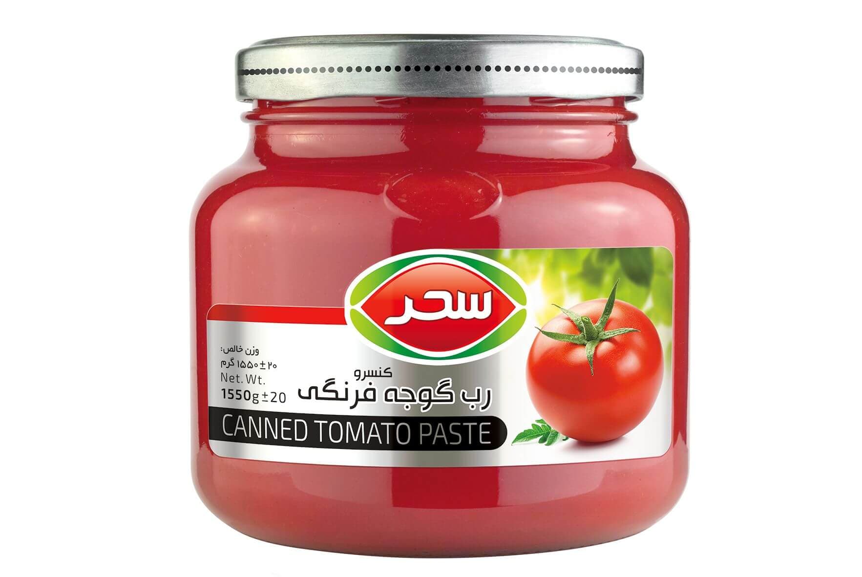 کنسرو رب گوجه فرنگی شیشه وزن خالص 1550 گرم
