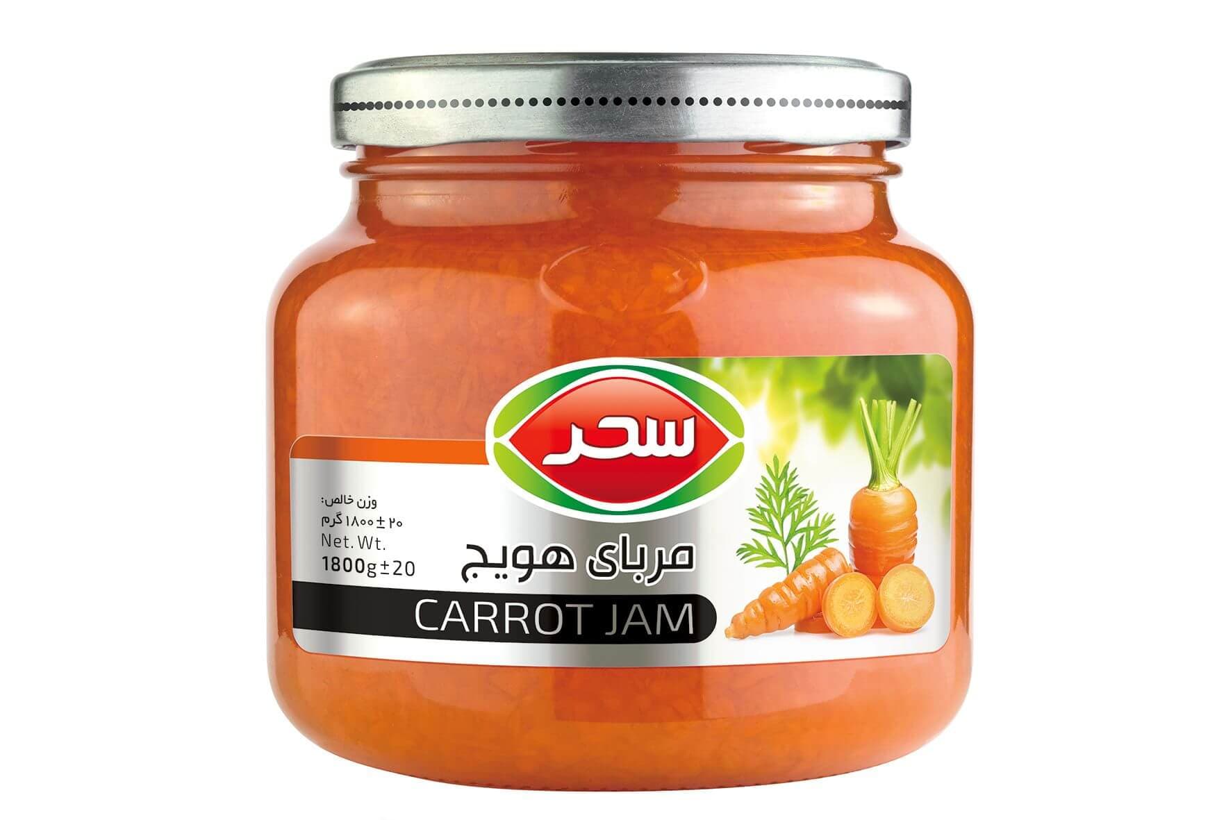 مربای هویج سحر شیشه وزن خالص 1800 گرم