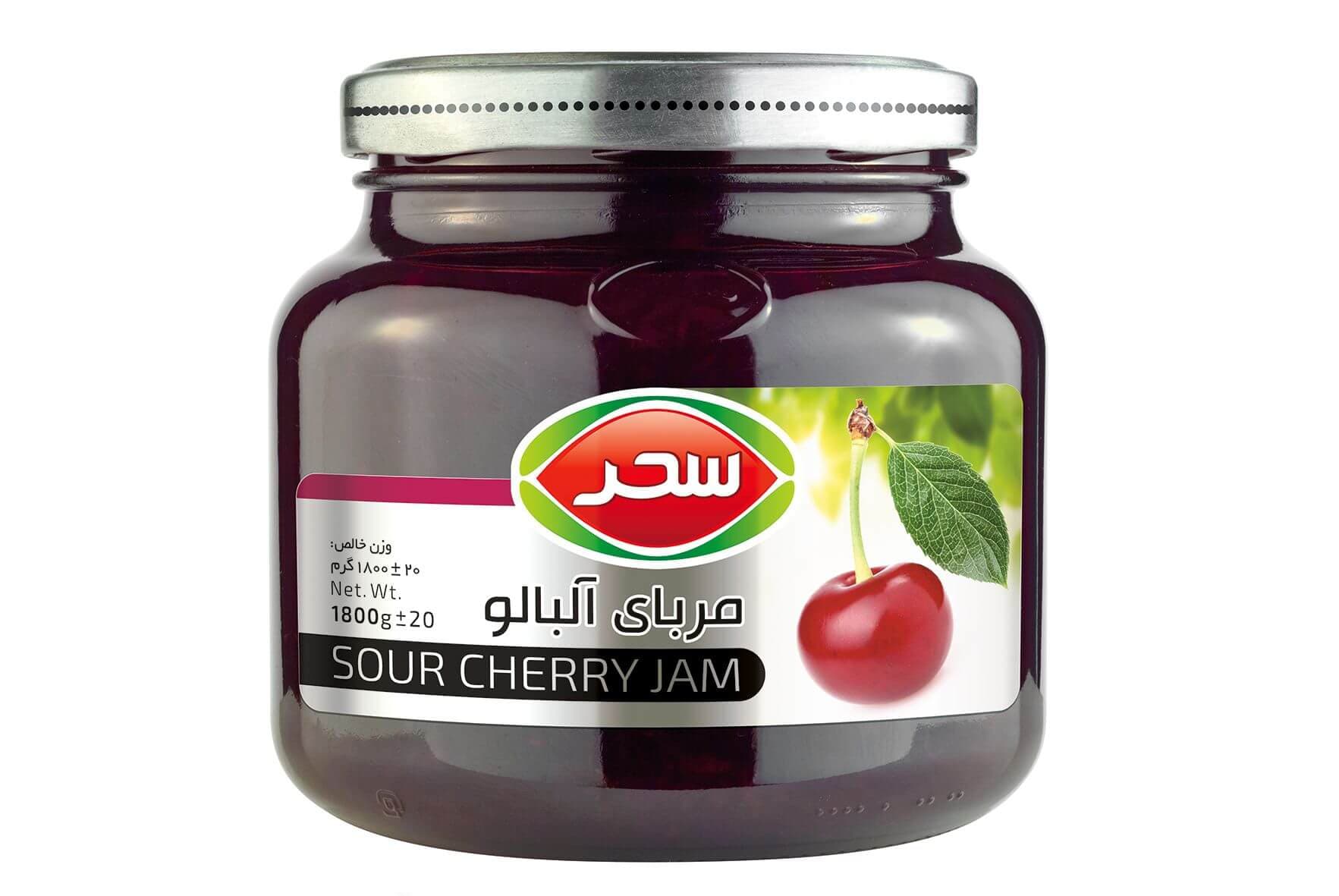 مربای آلبالو شیشه وزن خالص 1800 گرم