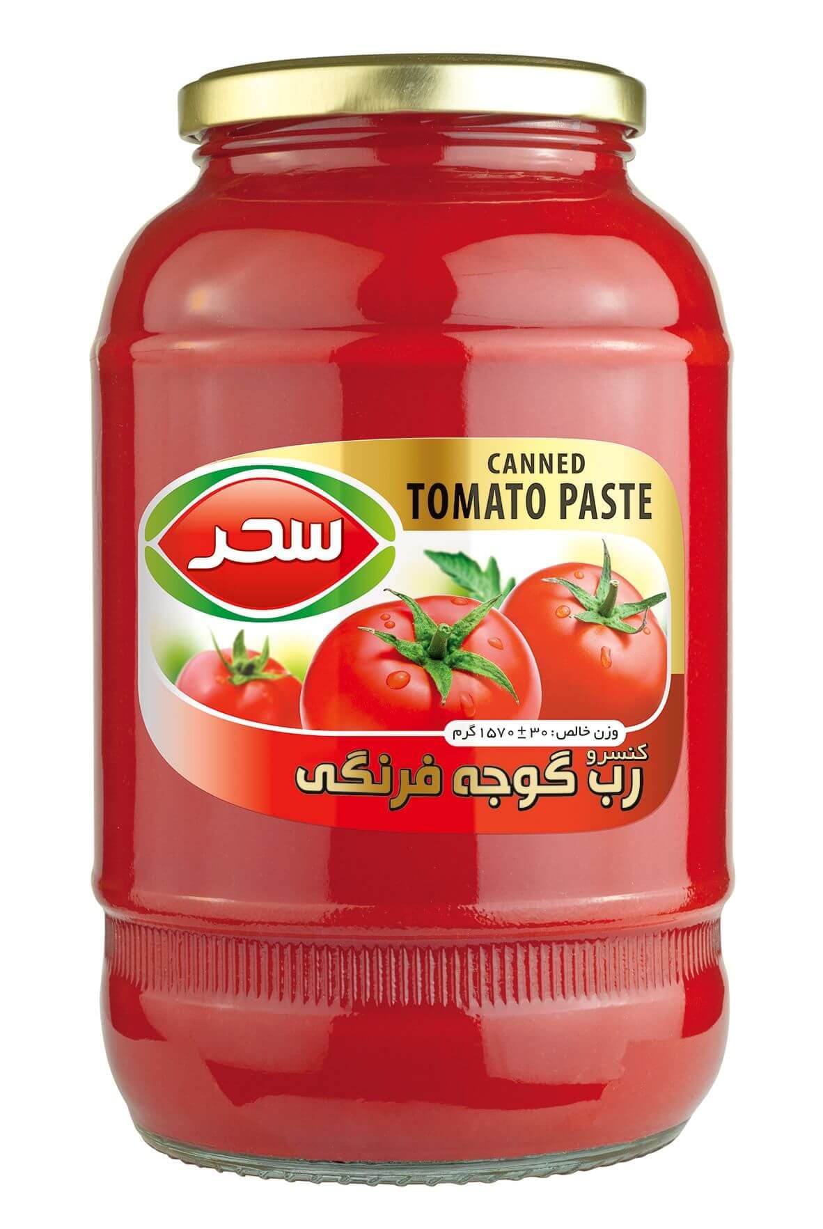 کنسرو رب گوجه فرنگی شیشه وزن خالص 1570 گرم