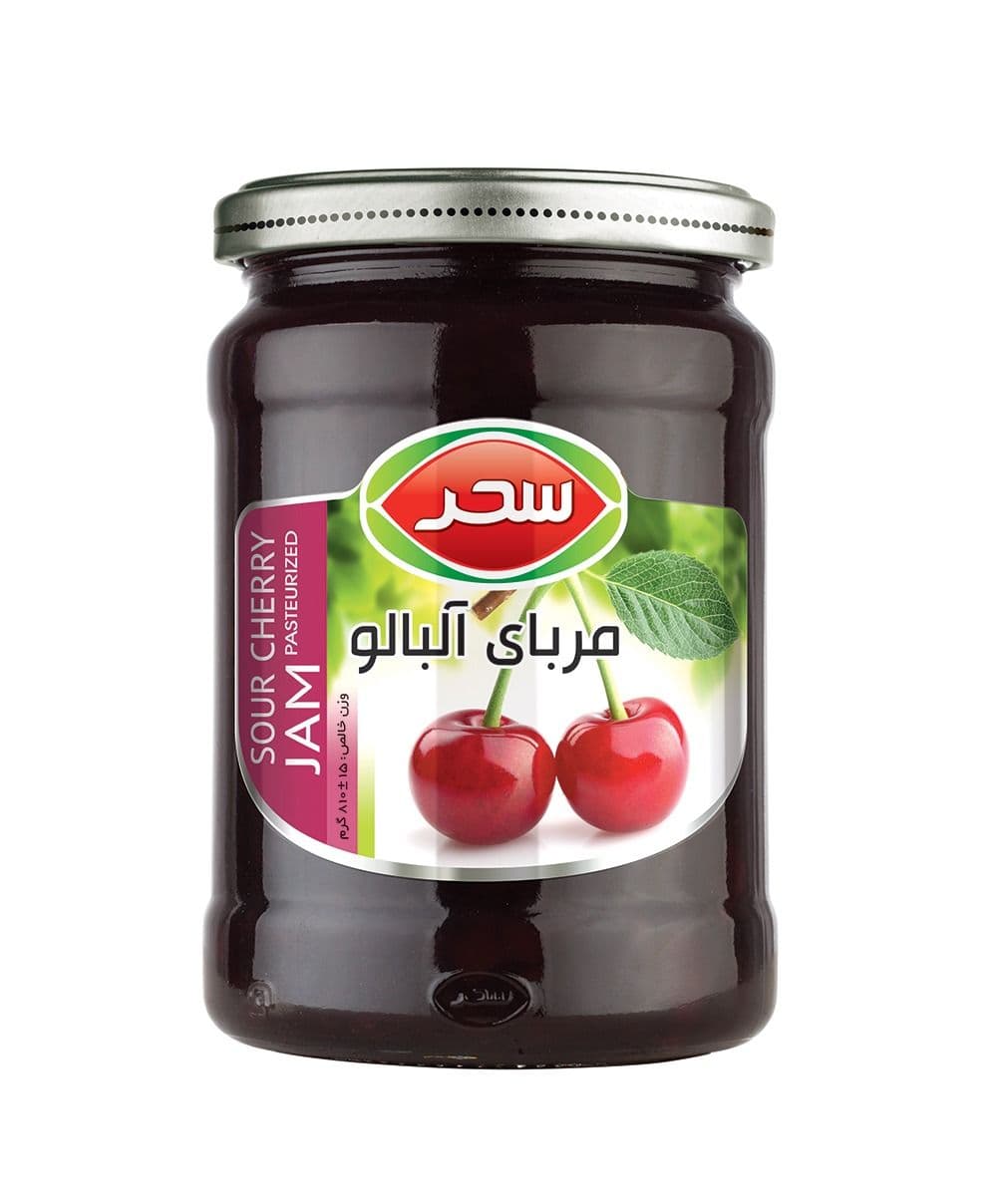 مربای آلبالو شیشه وزن خالص 800 گرم